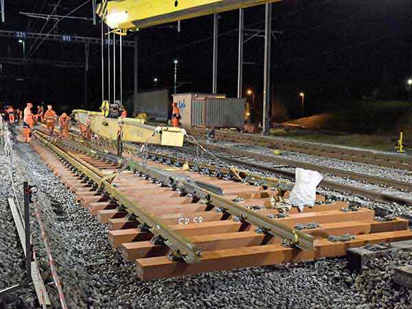 installation of rail sleepers